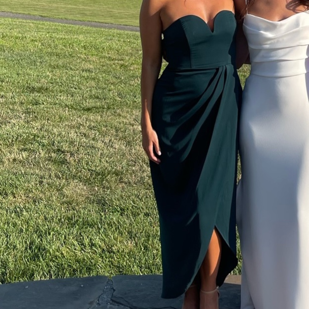 Sweetheart strapless green dress
